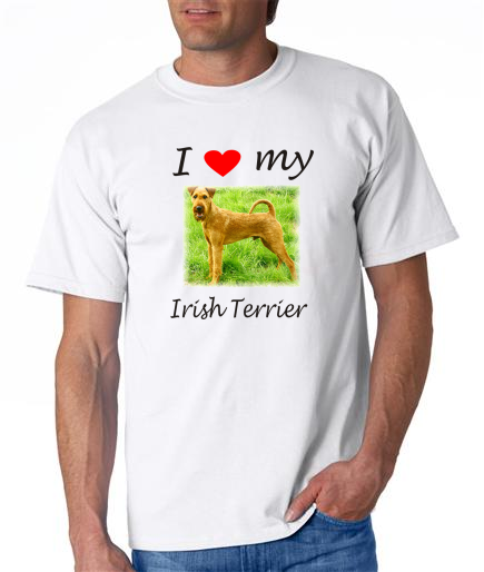Dogs - Irish Terrier Picture on a Mens Shirt